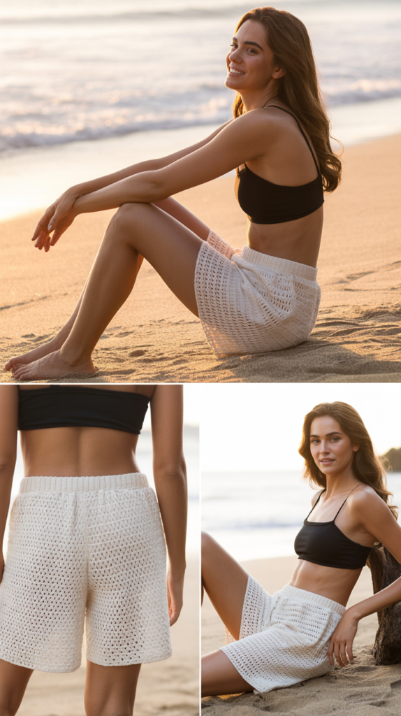 Crochet Beach Shorts with Bandeau
