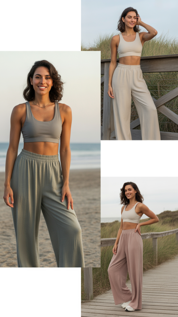 Sport Bra Top and Linen Pants Mix