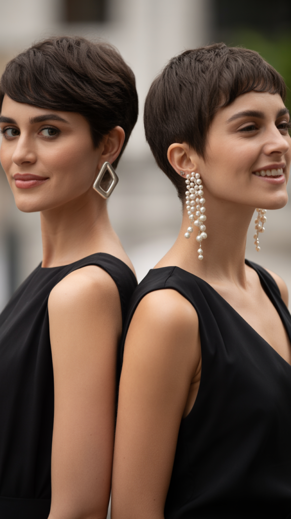 Statement Earrings with Simple Black Dress