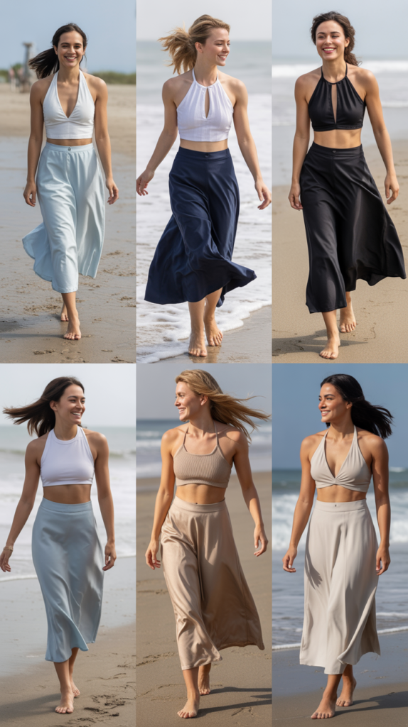 Halter Top and Midi Skirt Pairing