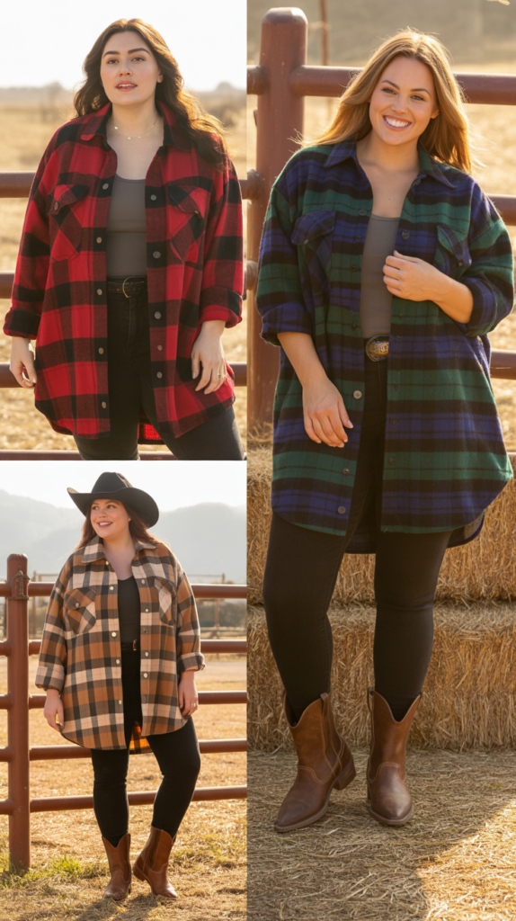 Flannel Shacket and Leggings