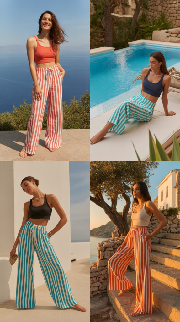 Turkish Towel Beach Pants with Tank Top