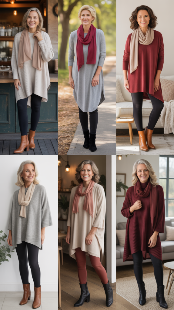 Tunic Sweater with Leggings and Boots