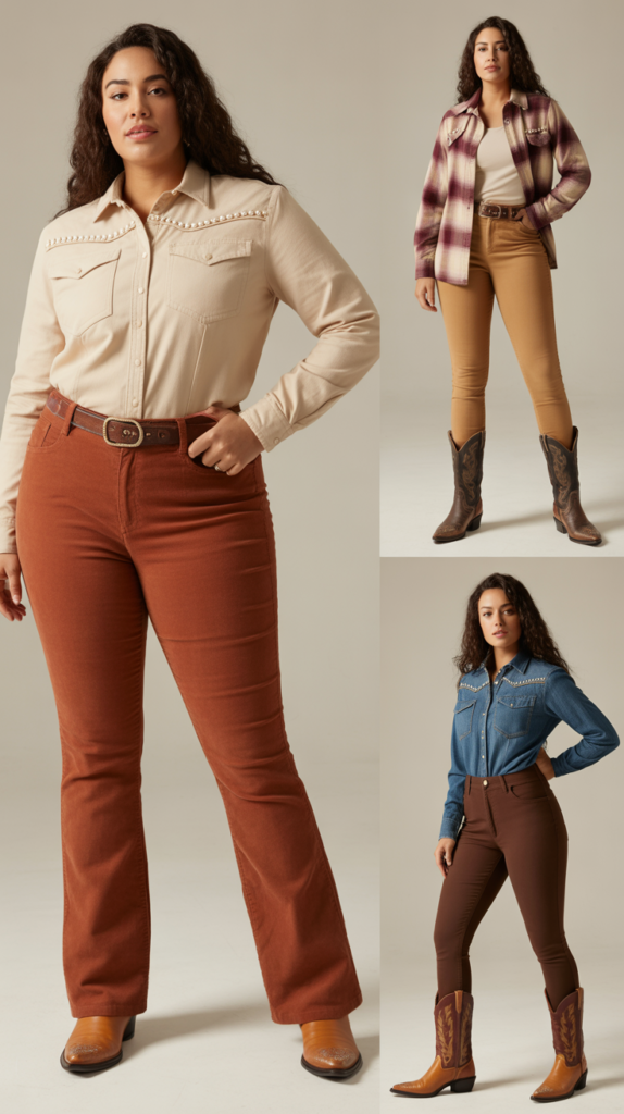 Corduroy Pants Western Style