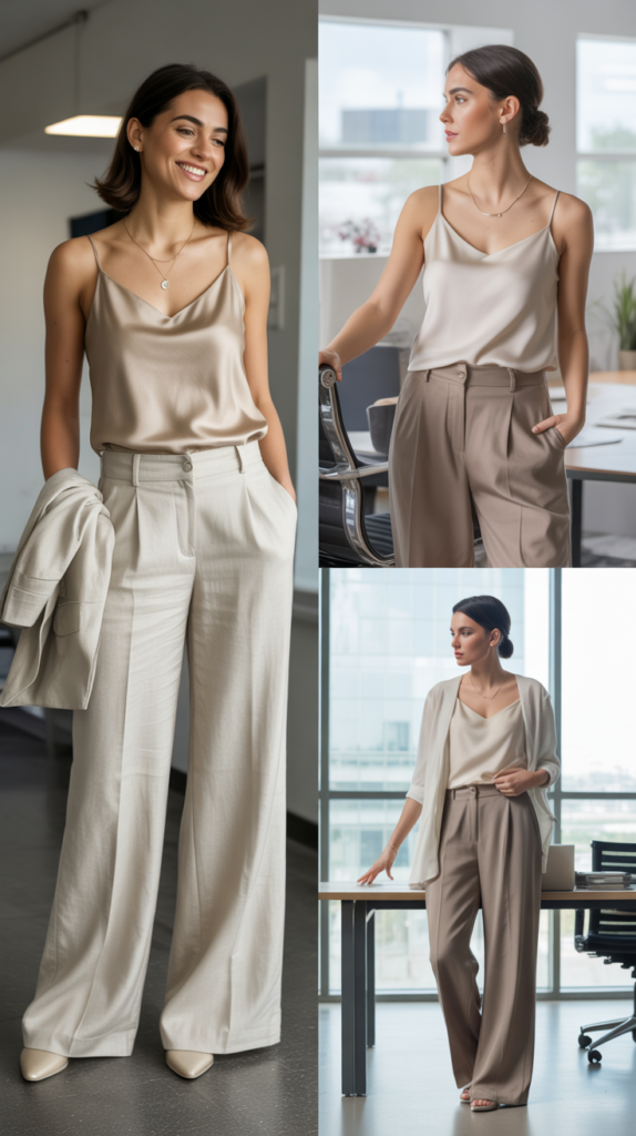 Linen Pants With Silk Camisole