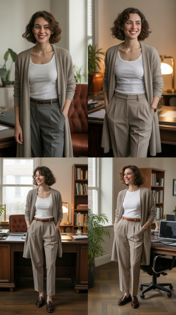 Cardigan and Trousers Combination