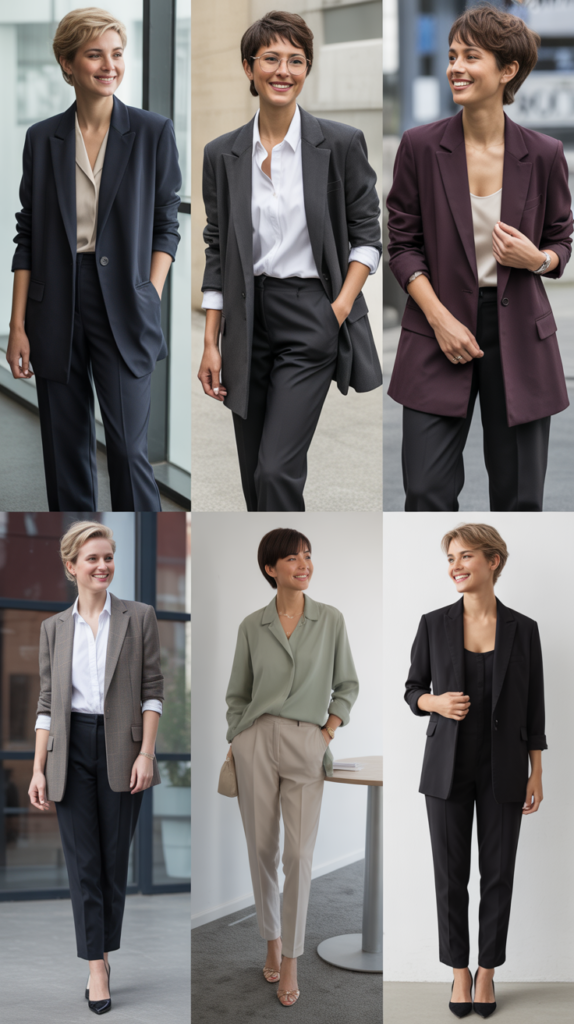 Oversized Blazer with Slim-Fit Trousers