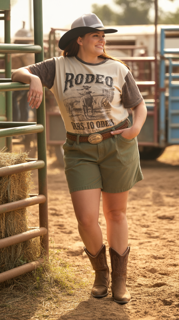 Utility Shorts With Graphic Western Tee