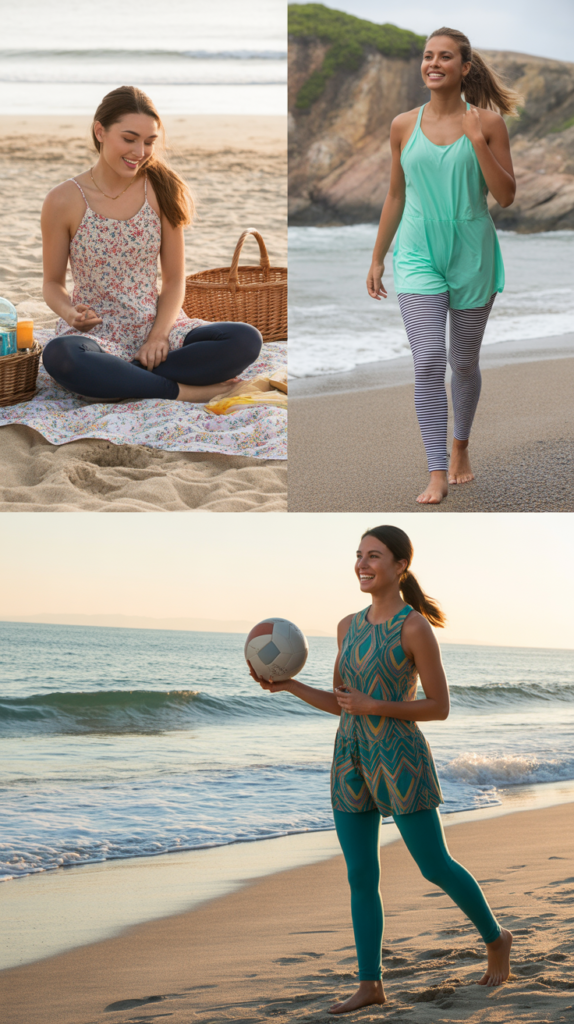 Beach Romper with Leggings