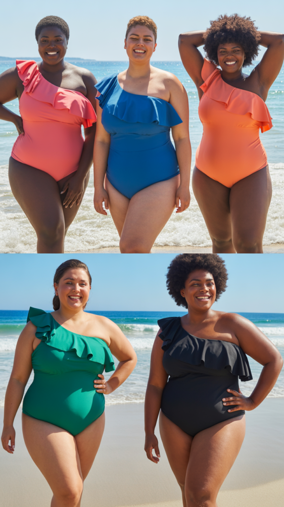 Ruffled One-Shoulder Swimsuit