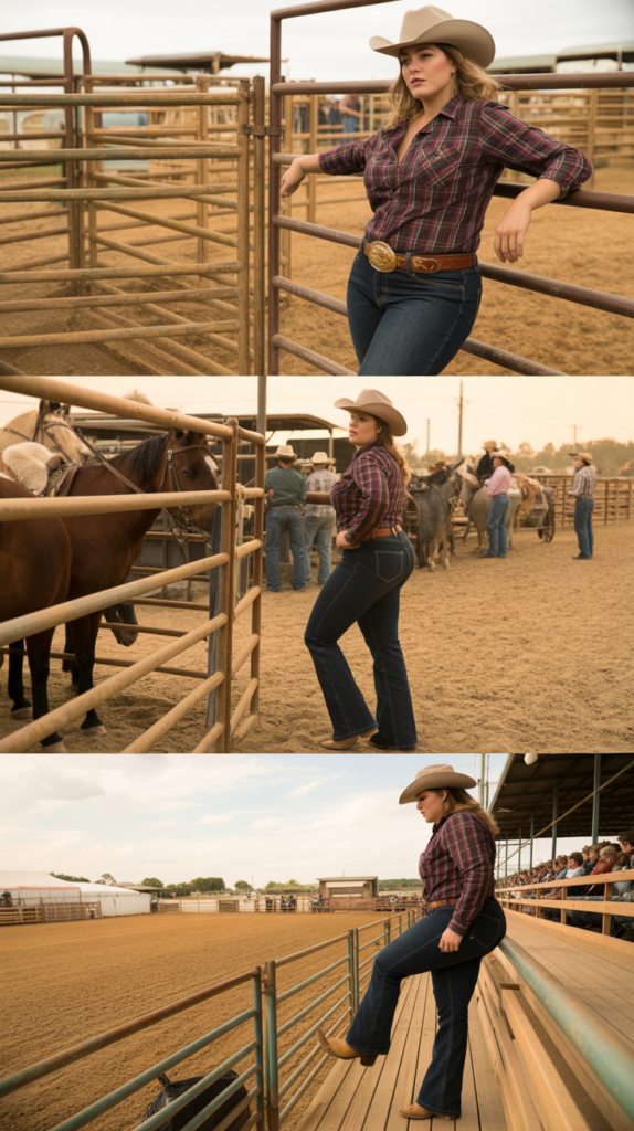 Classic Denim and Plaid Shirt Combination