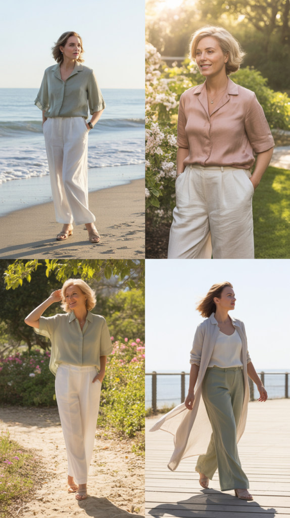 Crisp White or Pastel Linen Pants