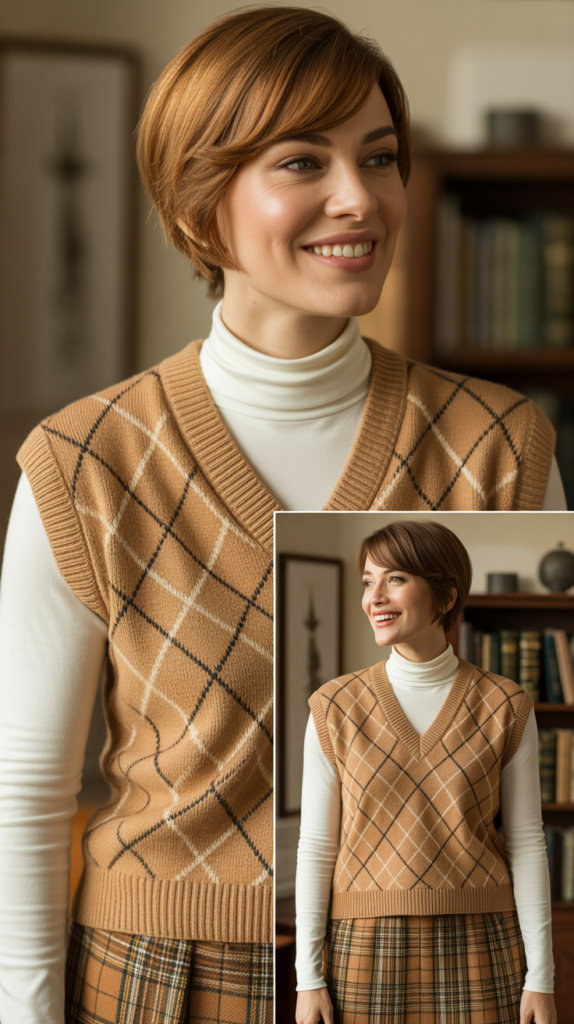 Sweater Vest Revival with Turtleneck Base