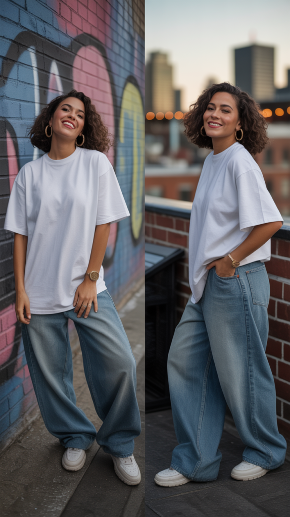 The Oversized White Tee and Baggy Jeans Combo