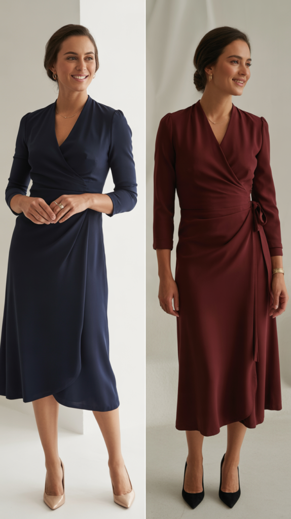 Wrap Dress in Solid Color