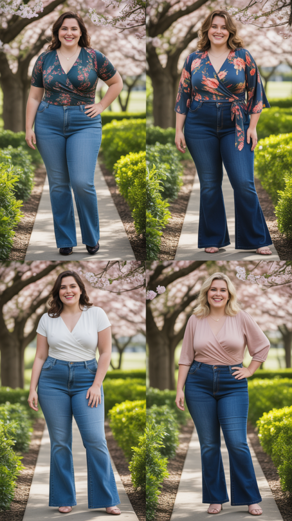 Wrap Top with Bootcut Jeans