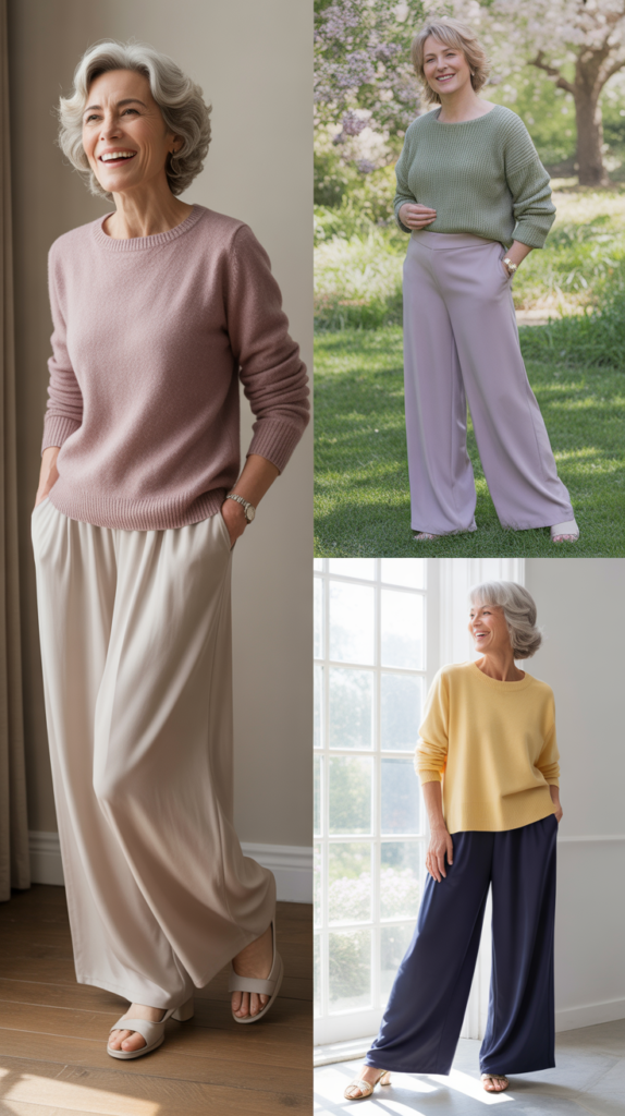 Soft Sweater with Palazzo Pants