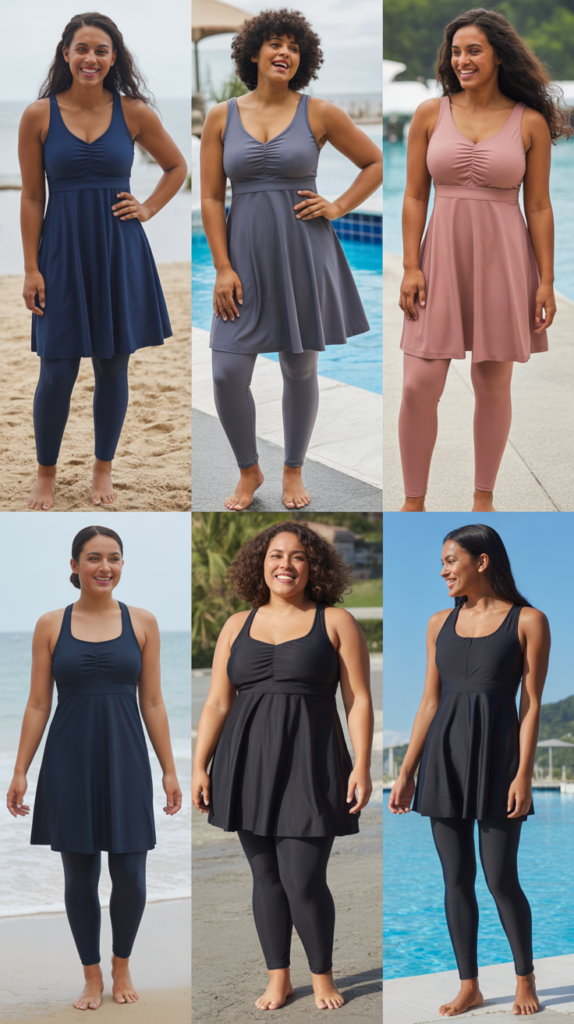 Modest Swim Dress with Leggings
