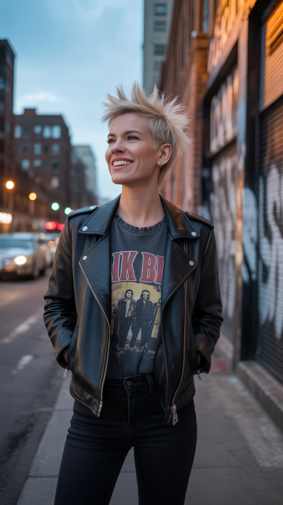 Leather Jackets with Graphic Tees for Edgy Appeal