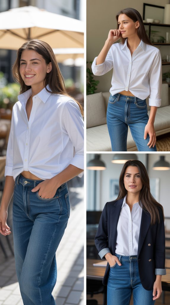 The Classic White Shirt and Blue Jeans
