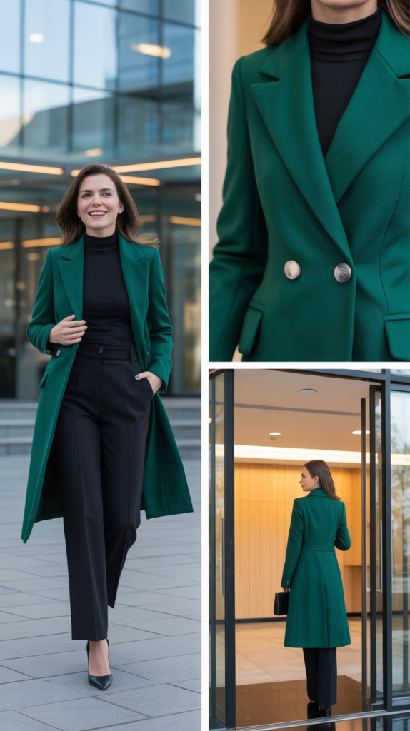 The Statement Coat Over Simple Base