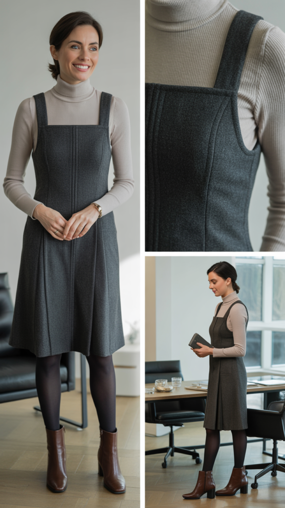 The Turtleneck Under Pinafore Dress