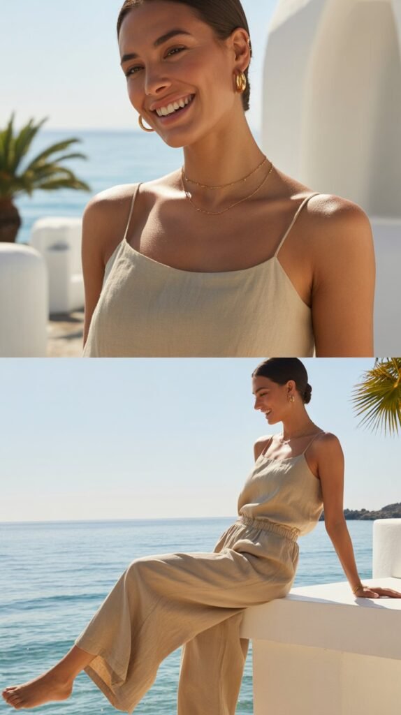 Empire Waist Dress with Comfort Sandals