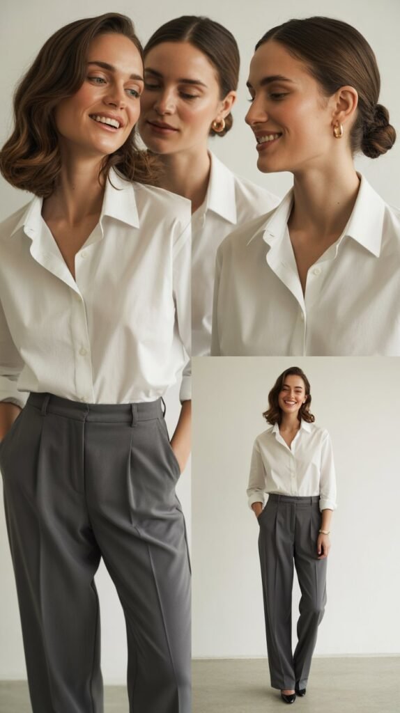 The White Shirt and Tailored Trousers: Classic Refined