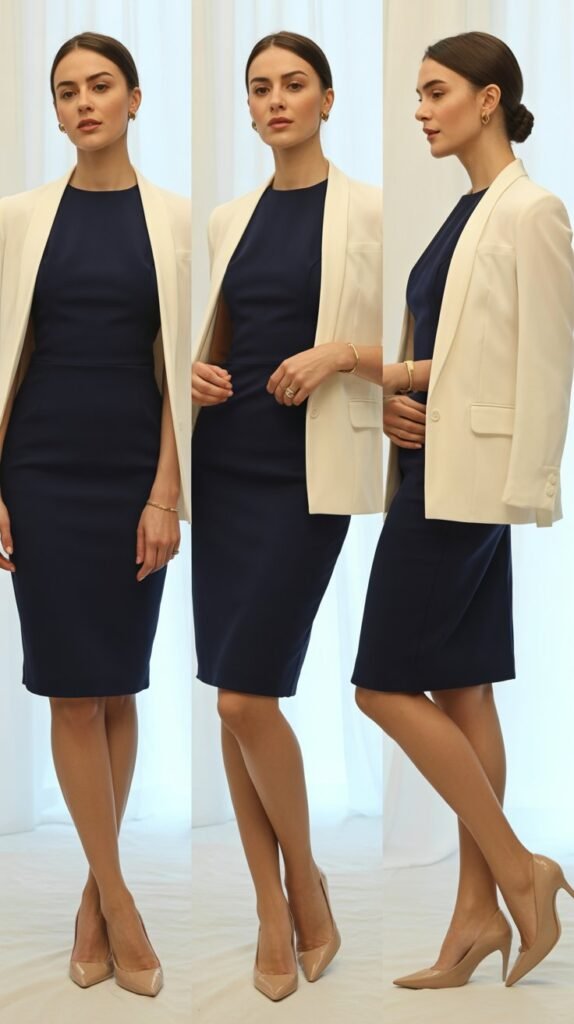 The Classic Sheath Dress with Structured Jacket