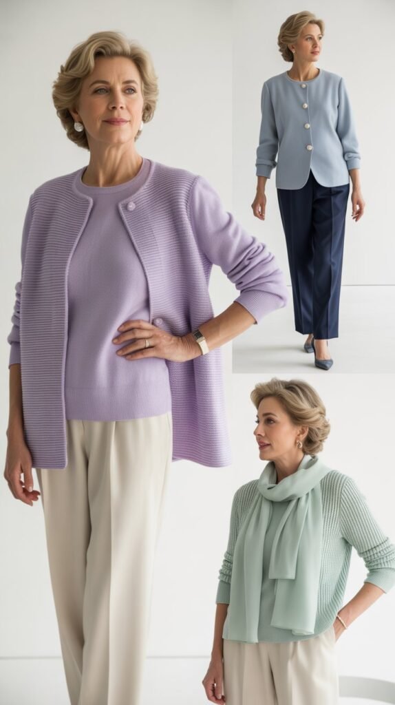 Pastel Sweater Set Elegance