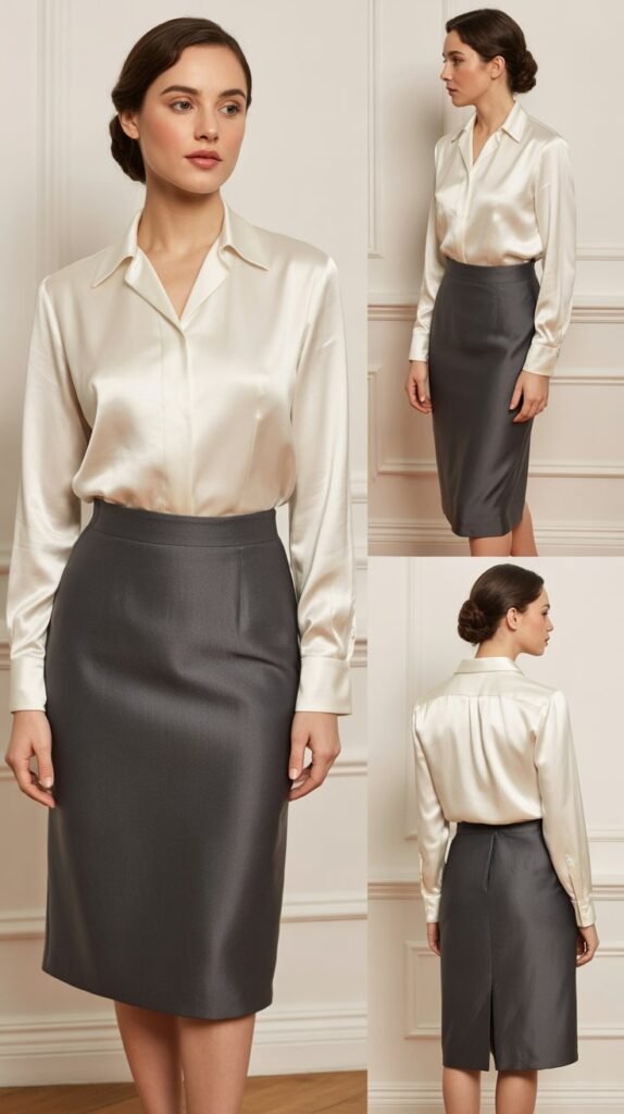 The Silk Blouse and Pencil Skirt Classic