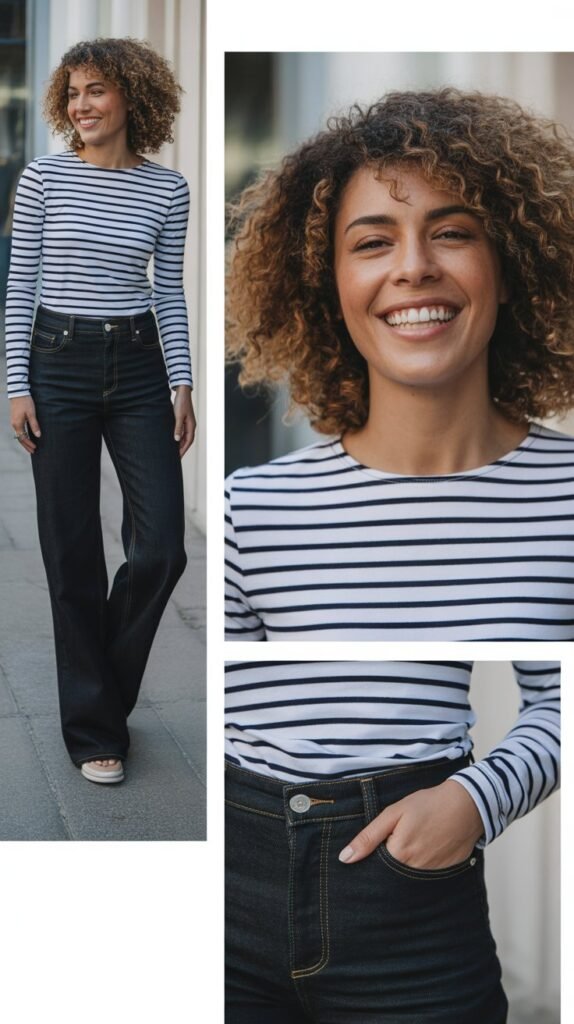 Striped Shirt and Dark Jeans