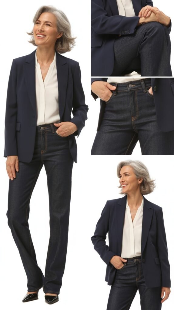 The Classic Tailored Blazer with Dark Jeans