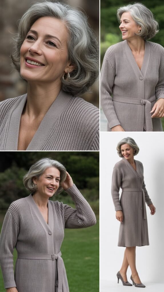 Cardigan Dress with Belt