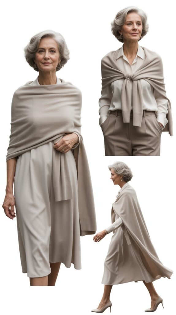 Cashmere Sweater Over Shoulders