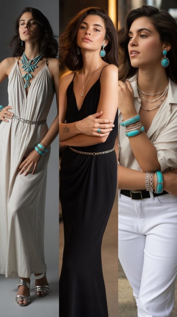 Turquoise Jewelry and Silver Accents