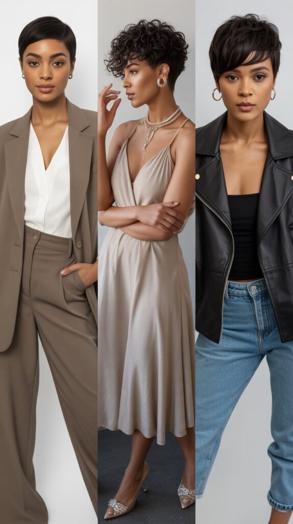 27 Curve Confident Pixie Cut Outfit Ideas for Black Women