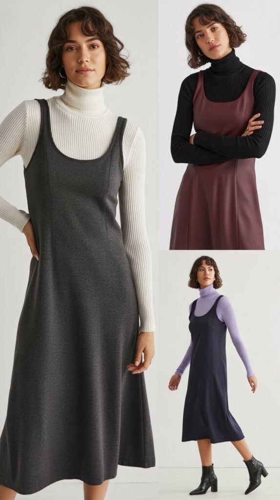 Turtleneck Under Sleeveless Dress