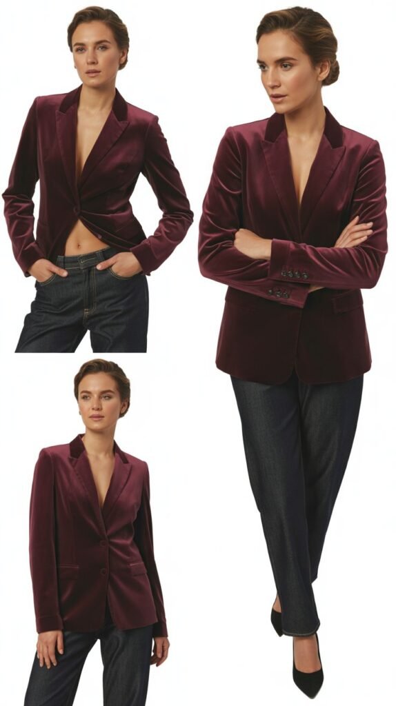 Velvet Blazer with Dark Jeans