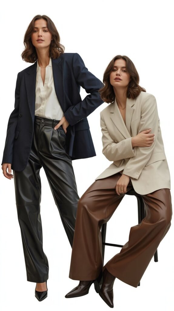  Blazer with Leather Pants