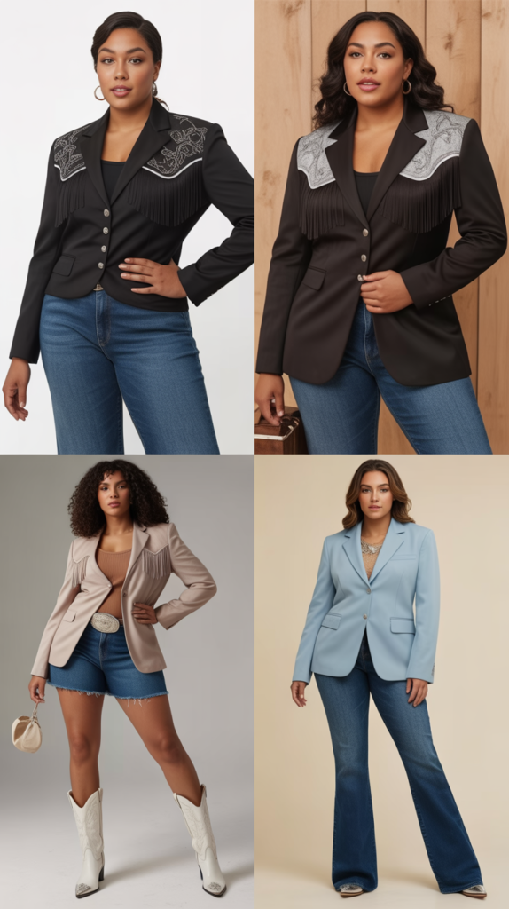  Fitted Western Blazer