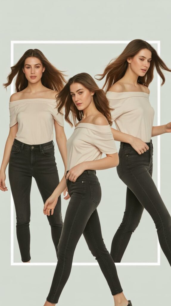 Off-Shoulder Top with Skinny Jeans