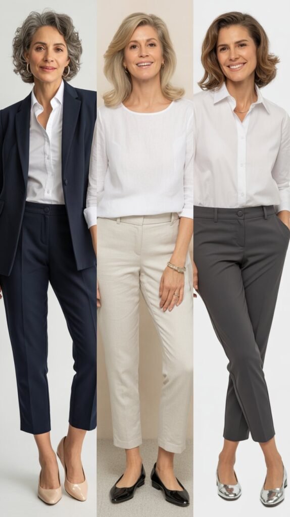 Cropped Pants with Ballet Flats