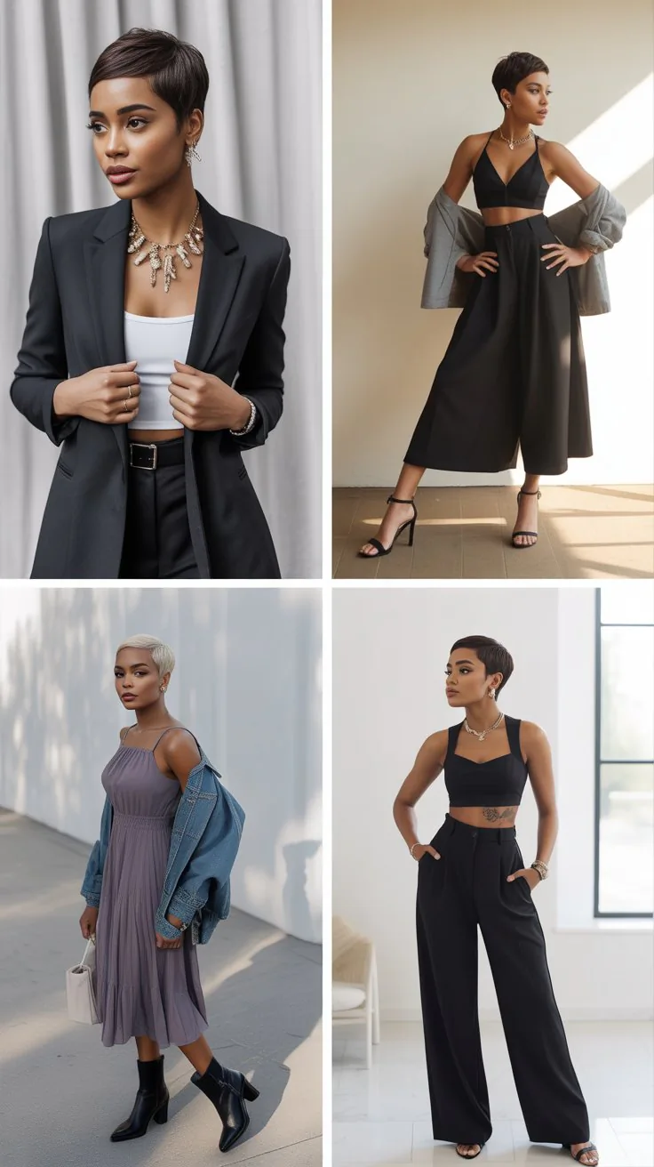 27 Curve Confident Pixie Cut Outfit Ideas for Black Women