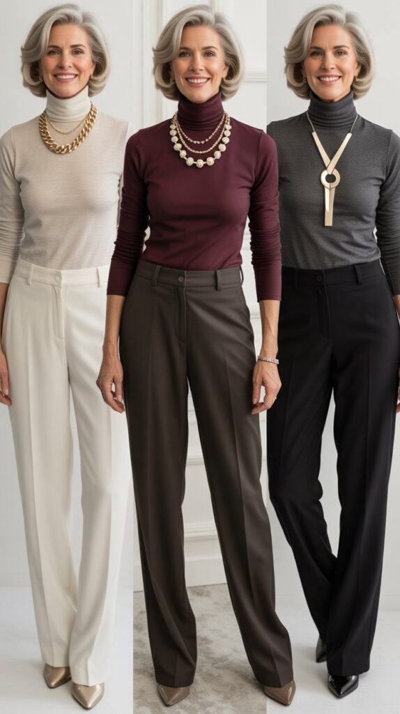 Turtleneck with Statement Necklace