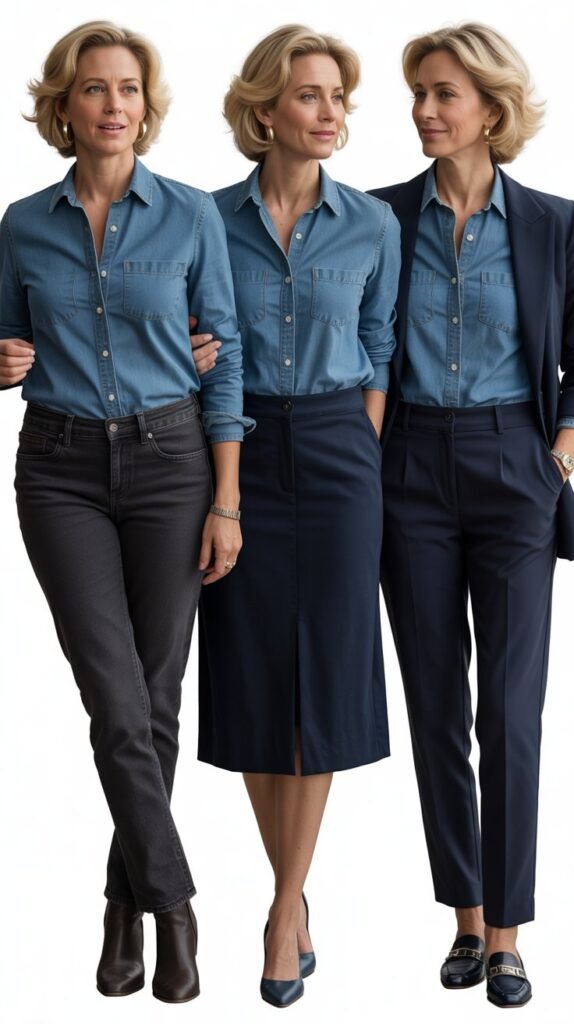 Chambray Shirt Styled Multiple Ways