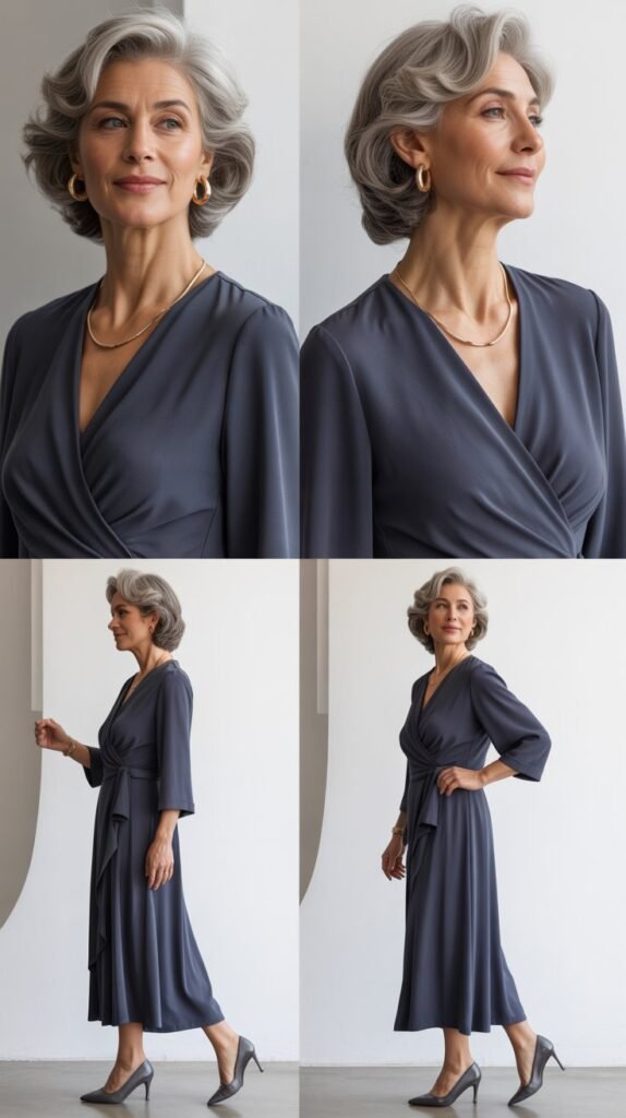  Wrap Dress with Minimalist Accessories