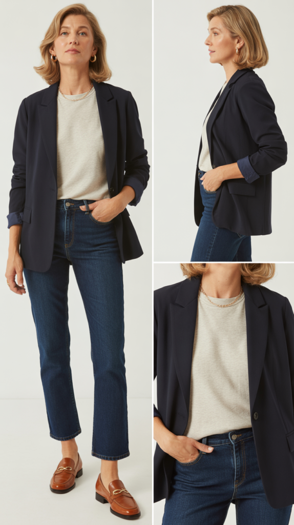 Blazer over Tee with Jeans