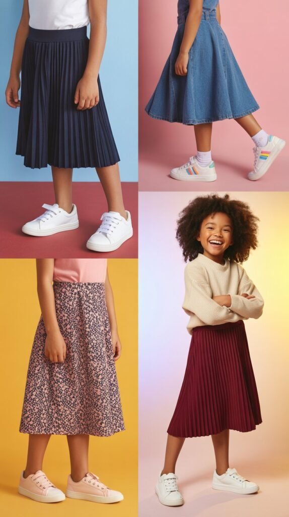  Midi Skirt with Sneakers