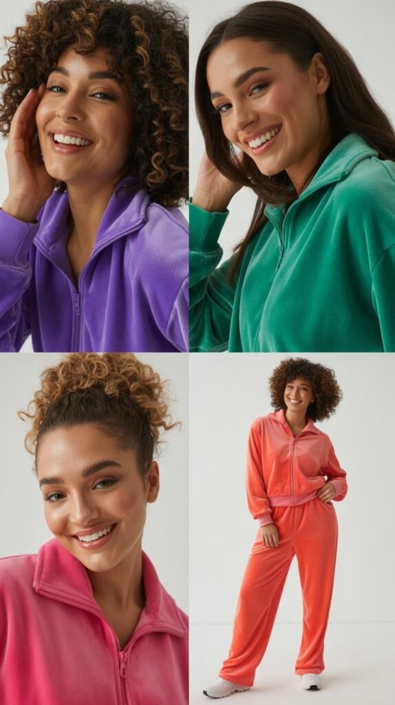  Velour Tracksuit in Bold Colors